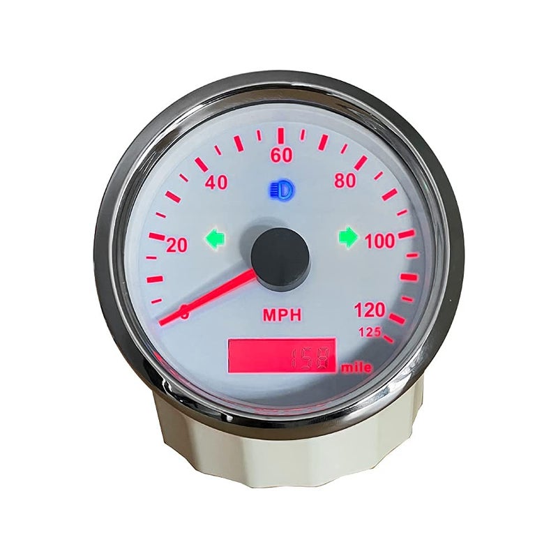 ELING Universal 85mm GPS Speedometer 125MPH Speedo Odometer Adjustable for Boat RV Car Truck Motorcycle 3 3/8 12V 24V with Backlight - Image 2